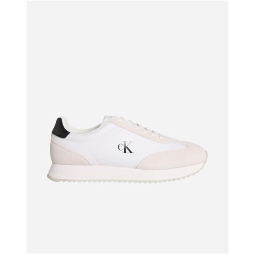 Calvin Klein Jeans retro runner lace up m - scarpe sneakers - uomo - bianco