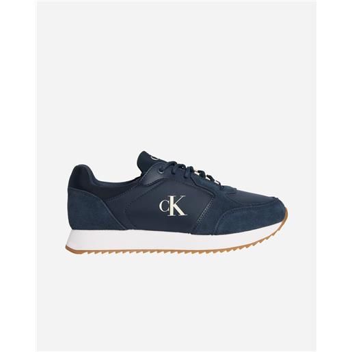 Calvin Klein Jeans retro runner sock lace up m - scarpe sneakers - uomo - blu navy