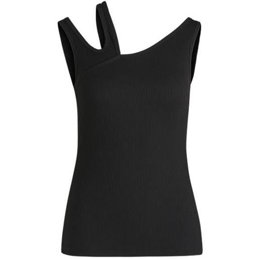 HUGO canotta a coste con dettaglio cut-out, nero