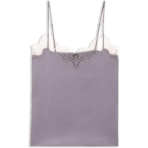 BOSS camisole in satin con dettagli in pizzo, luce viola