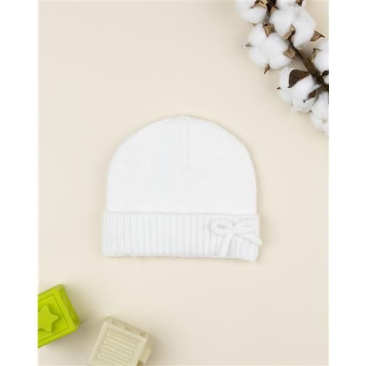 Prénatal berretto tricot bimba bianco con fiocco