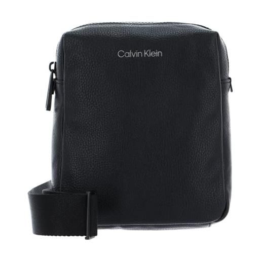 Calvin Klein borsa a tracolla uomo ck must reporter small piccola, nero (ck black), taglia unica