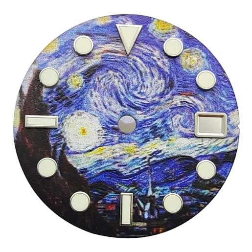 HMHAMA quadrante luminoso da 28,5 mm meta dial adatto per accessori per movimento orologio nh35/36/4r, blu