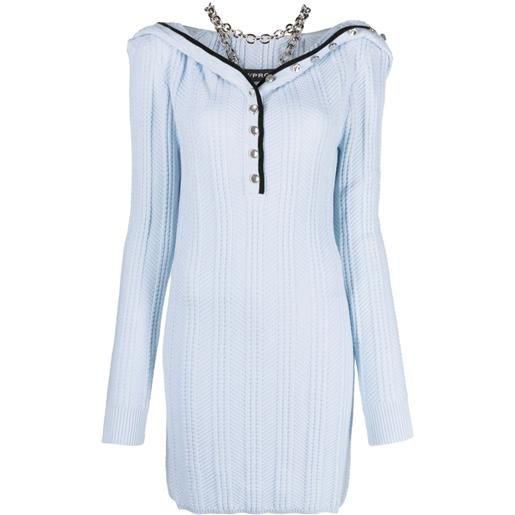 Y/Project abito corto con ruches - blu