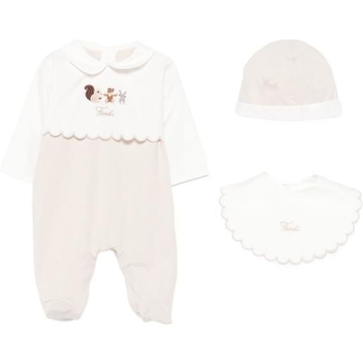 Fendi Kids tutine con ricamo (3 pezzi) - toni neutri