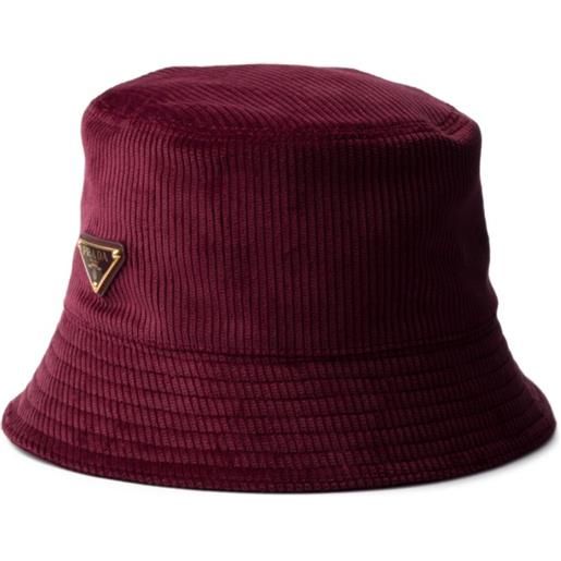 Prada cappello bucket a coste - rosso