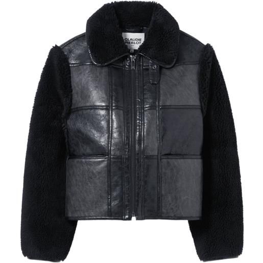 Claudie Pierlot pelliccia sintetica con design a inserti - nero