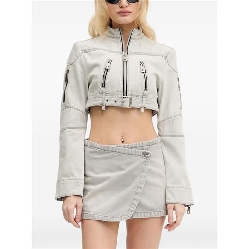 Miss Sixty giacca in cotone con zip - grigio