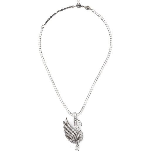 Swarovski collana con pendente iconic swan - argento