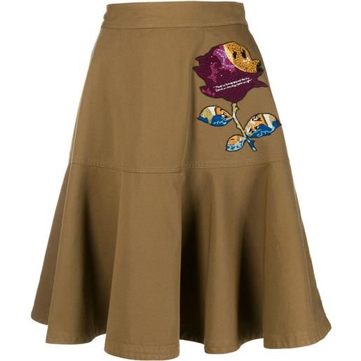 Valentino Garavani gonna con paillettes valentino x undercover - marrone