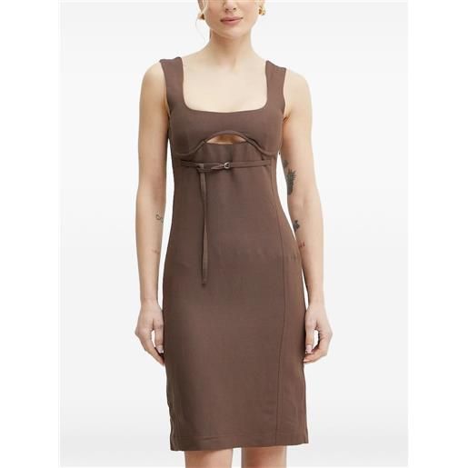 Patrizia Pepe abito corto con dettaglio cut-out - marrone