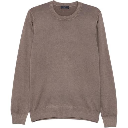 Fay maglione girocollo in lana - toni neutri
