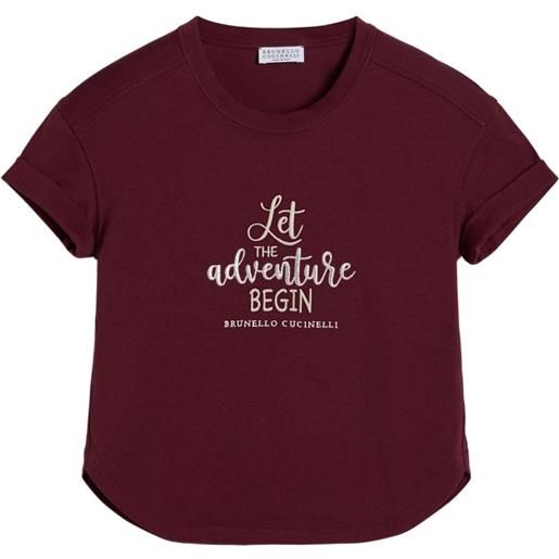 Brunello Cucinelli Kids t-shirt con logo - rosso