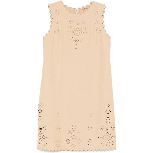 Ermanno Scervino abito midi in pizzo sangallo - toni neutri