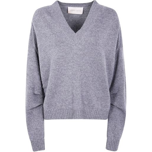 Circus Hotel maglione in lana con scollo a v - grigio