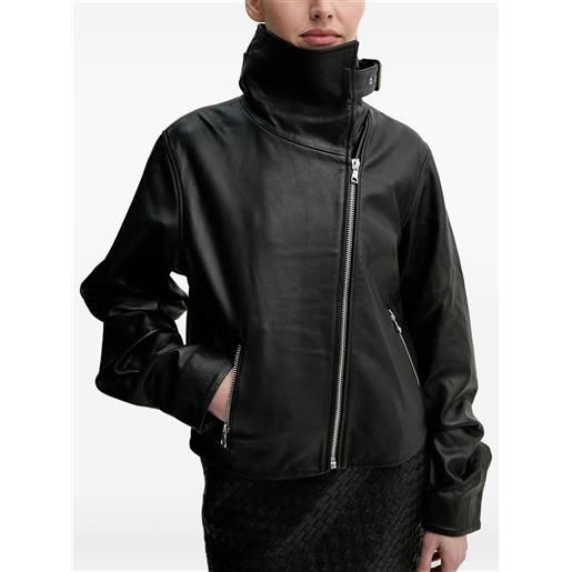 Won Hundred giacca in pelle con cintura - nero