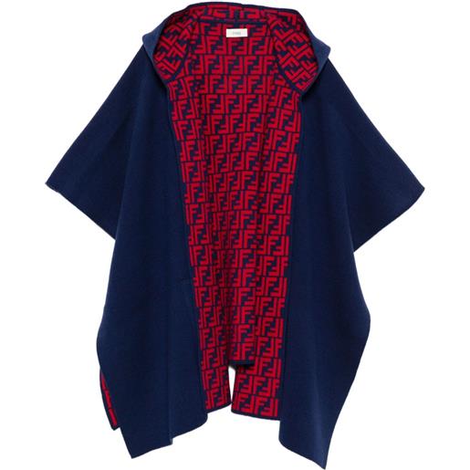 Fendi Kids mantella con logo ff - blu