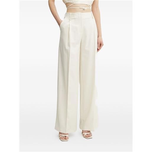 SIMONA CORSELLINI pantaloni con pieghe frontali - bianco