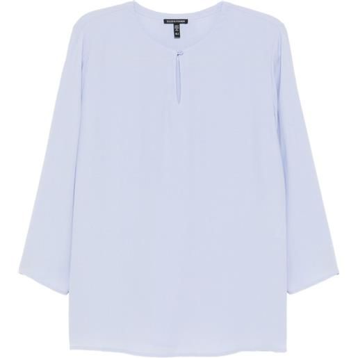 Eileen Fisher tunica in crêpe di seta - blu