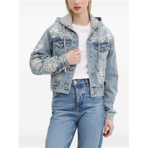 Desigual giacca denim con ricamo - 5053 blue