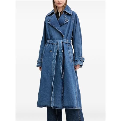 HUGO trench denim con cintura - blu