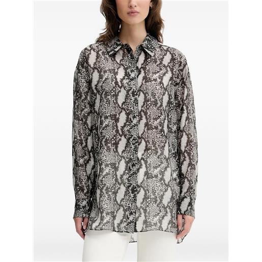 IRO camicia aloune con stampa pelle di serpente - nero