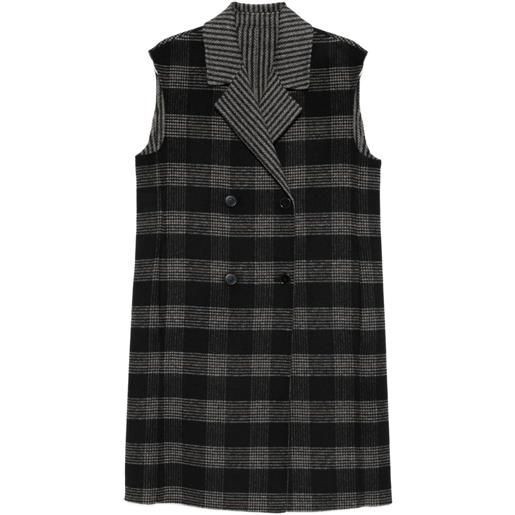 TWINSET gilet doppiopetto a quadri - nero