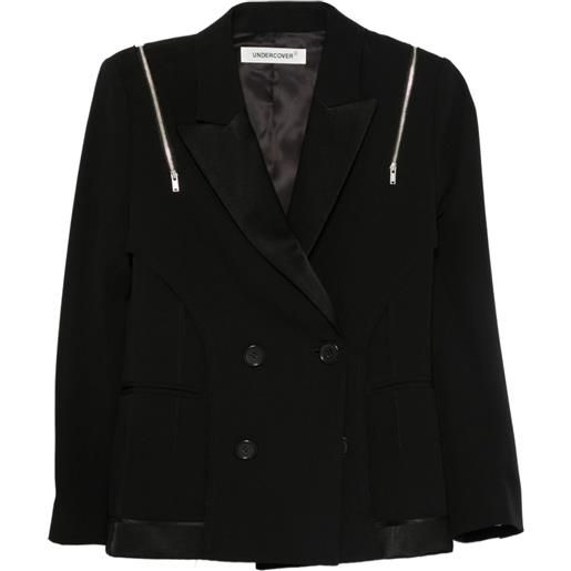 Undercover blazer doppiopetto con zip - nero