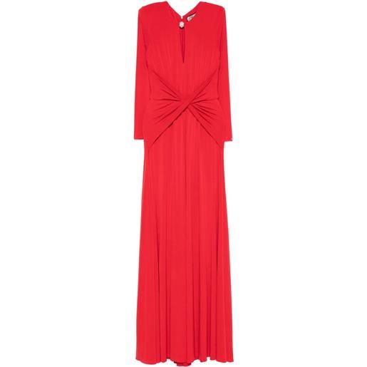 NISSA abito lungo a collo alto con maniche lunghe - rosso