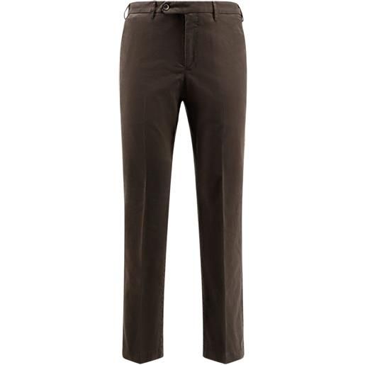 PT Torino pantaloni dritti con pieghe - marrone