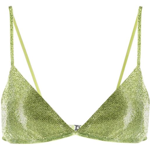 Nuè top con strass - verde