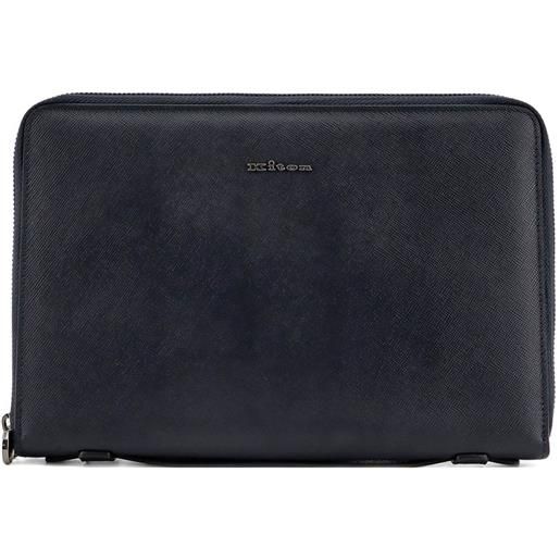 Kiton portafoglio con zip - blu