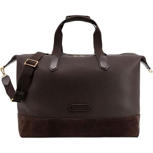 TOM FORD borsa da viaggio in pelle - marrone
