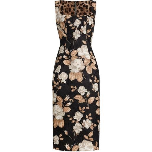 Dolce & Gabbana abito midi con scollo quadrato - nero