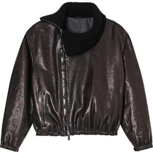 Giorgio Armani giacca in pelle - nero