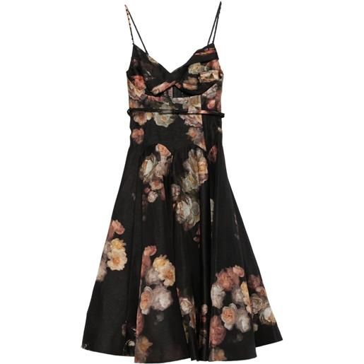 ZIMMERMANN abito midi hypnotic twist a fiori - nero