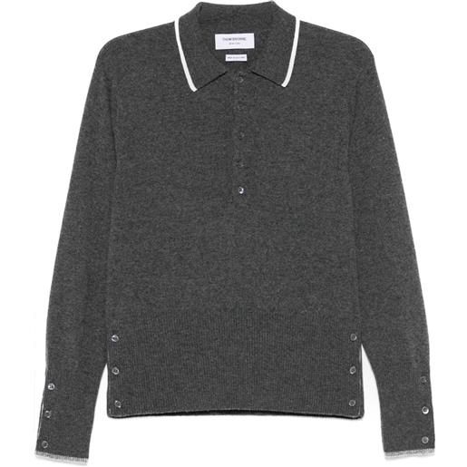 Thom Browne polo browne 65 in cashmere - grigio