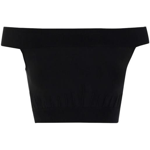 Alexander McQueen top crop con spalle scoperte - nero
