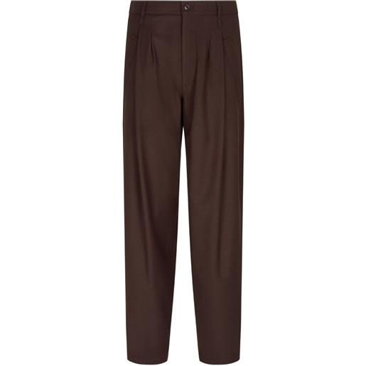 Giorgio Armani pantaloni con pieghe frontali - marrone