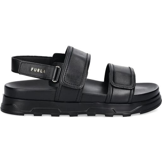 Furla sandali con doppia fascia - nero