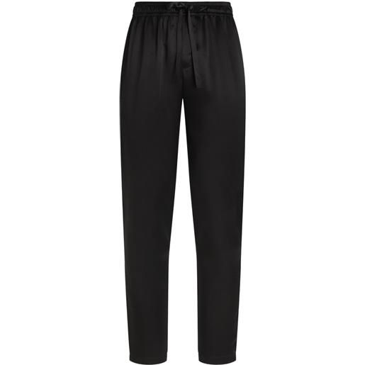 Dolce & Gabbana pantaloni pigiama con ricamo - nero