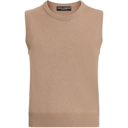 Dolce & Gabbana top smanicato con scollo rotondo - marrone