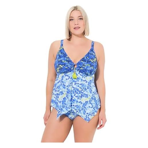 Ulla Popken tankini judith, punktig costume intero, blu lampone, 50 donna
