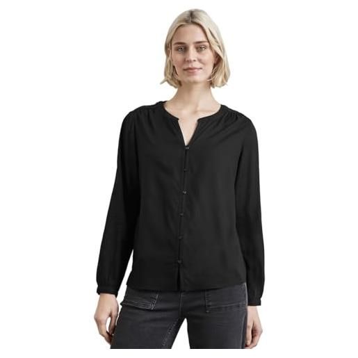 Street One a345204 buttoned tunic blouse w lace insert uni, nero, 48 donna