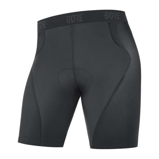 Gore wear c5 legging corto con fondello da ciclismo per uomo, l, nero