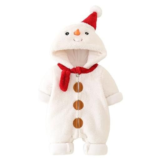 Meaunzyl pagliaccetto neonato invernale costume elfo tutine accappatoio tutina cappellino animale stile quadri stitch bambina 0-3 mesi maschio regali per natale