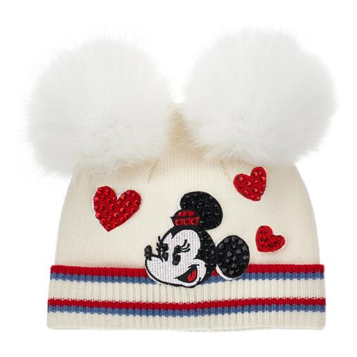 Monnalisa berretto minnie cuori e pompon