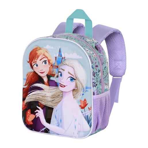 Disney frozen 2 spring-zainetto 3d elite, blu, 25 x 30 cm, capacità 7 l