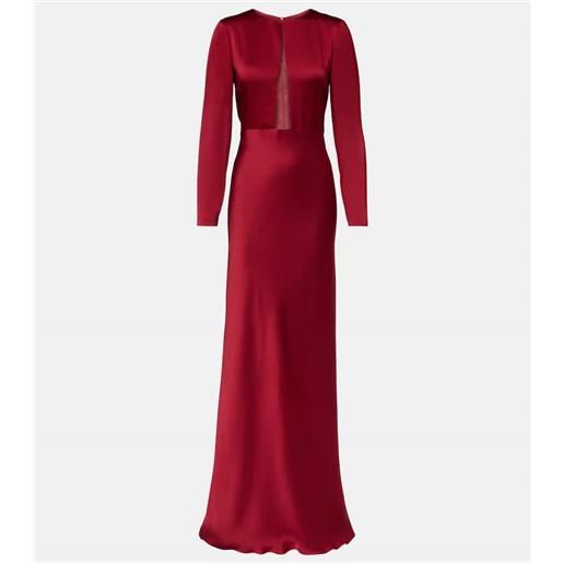 Max Mara abito lungo bird in raso