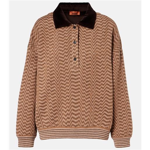 Missoni polo in lana e cotone a zig-zag